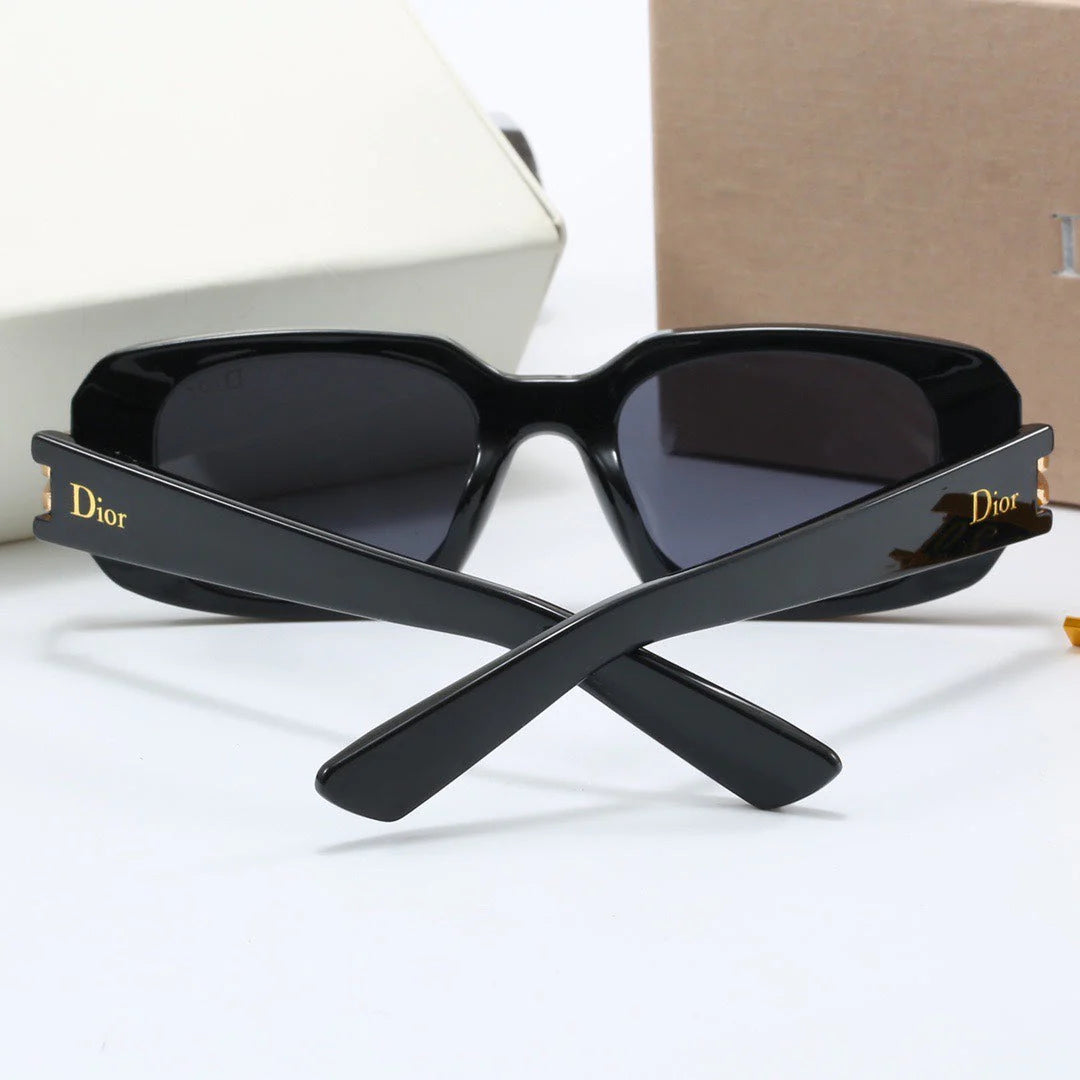 Cut Edge Rectangular Buckle Sunglasses