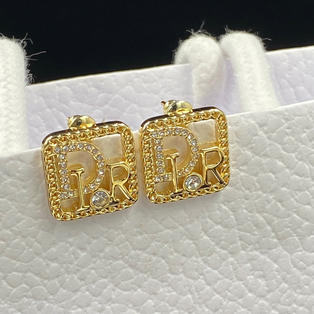 Versatile Letter Square Stud Earrings