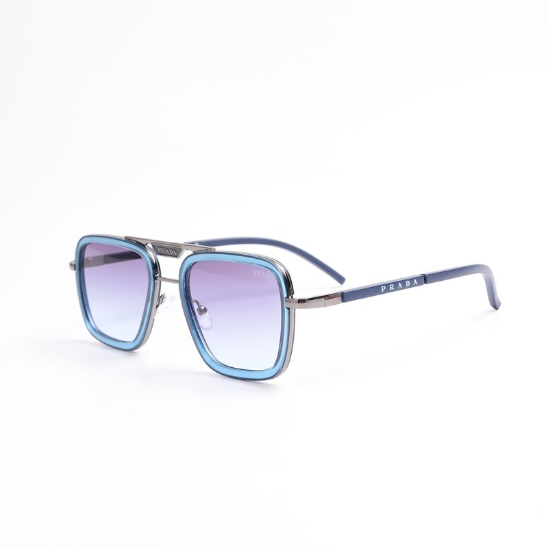 Unisex Double Bridge Metal Square Sunglasses 68805