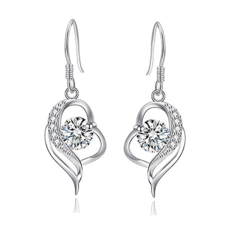 heart-shaped rhinestone love earrings