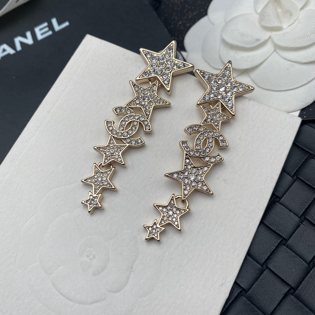 Star Diamond Pendant Earrings