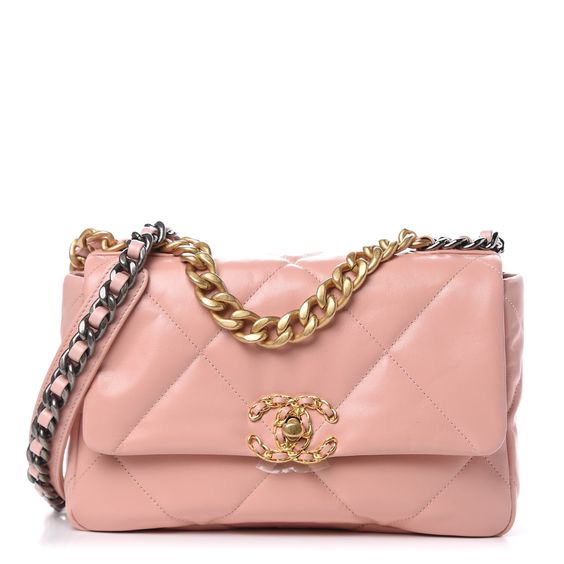 Lambskin Quilted Medium CC 19 Flap Light Pink