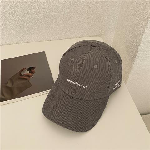 Solid color corduroy alphabet baseball cap