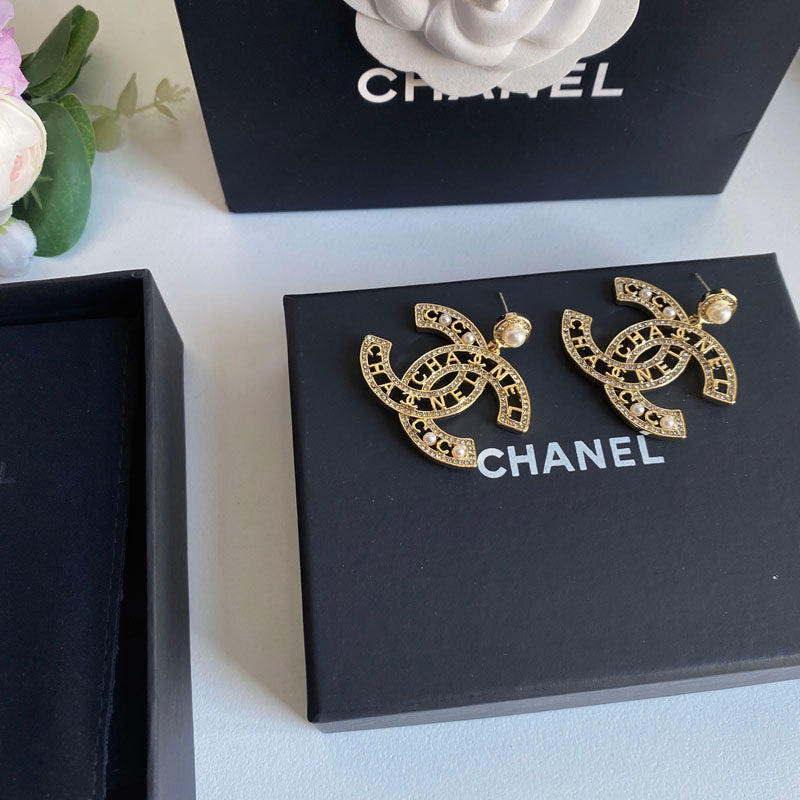 Elegant Cutout Alphabet Earrings