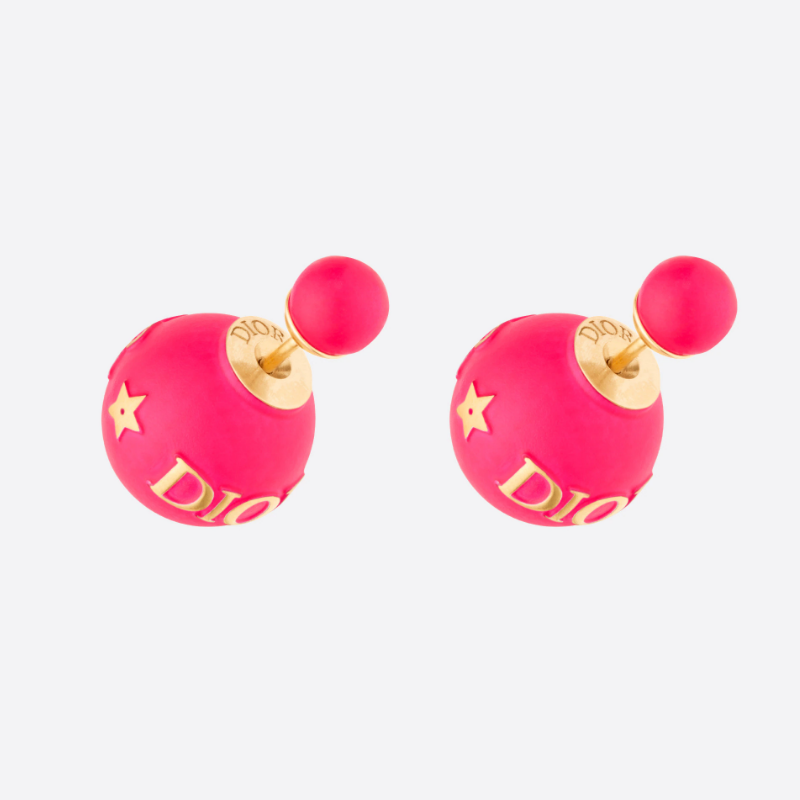 Pink Letter Star Earrings