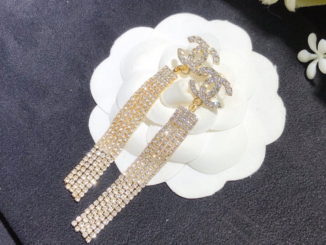 Fashion Crystal Willow Comb Earrings