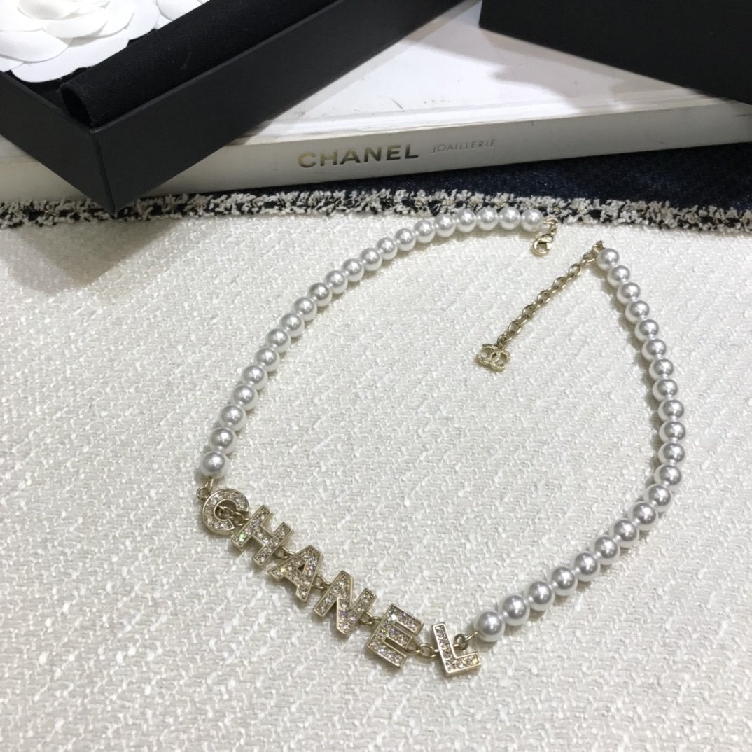 New Letter Pearl Necklace