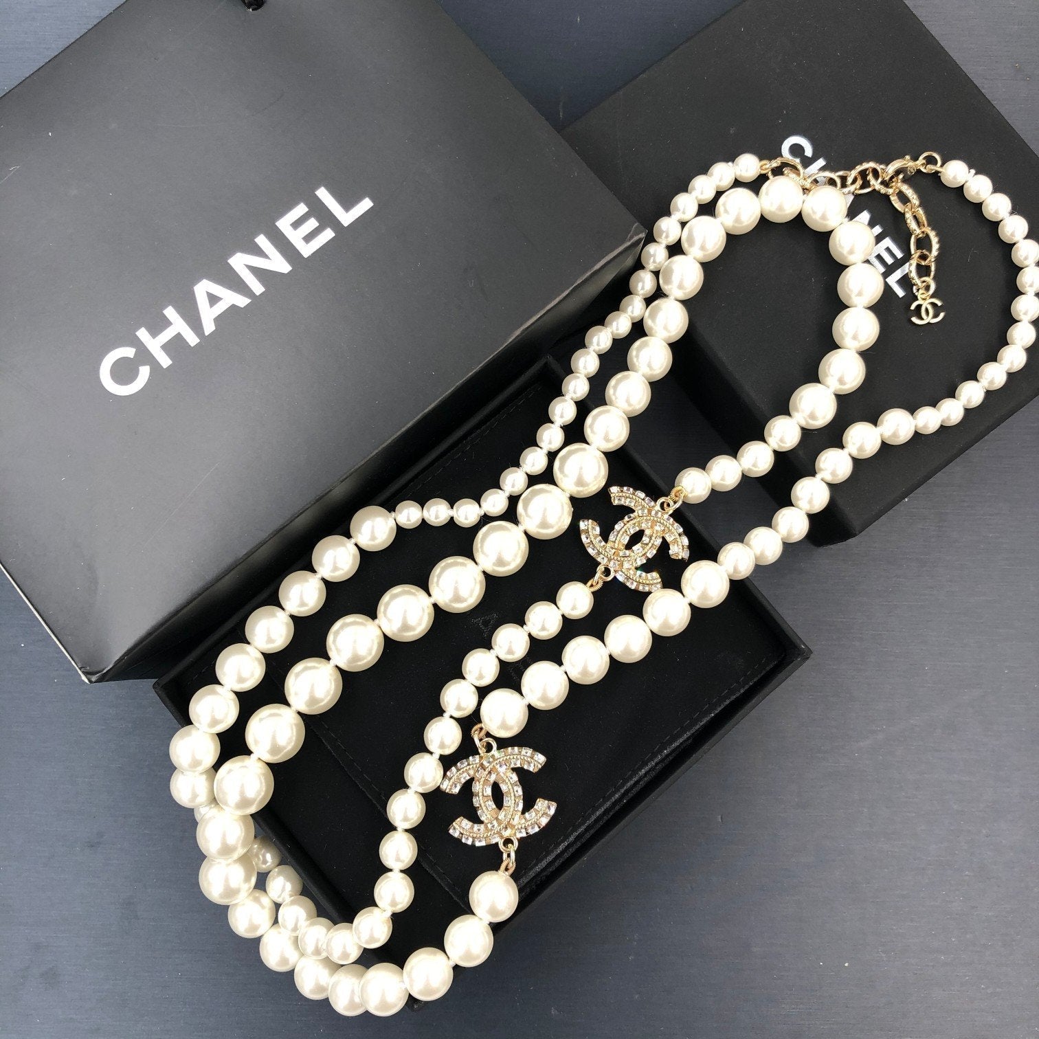 Fashion Rhinestone Pearl Necklace