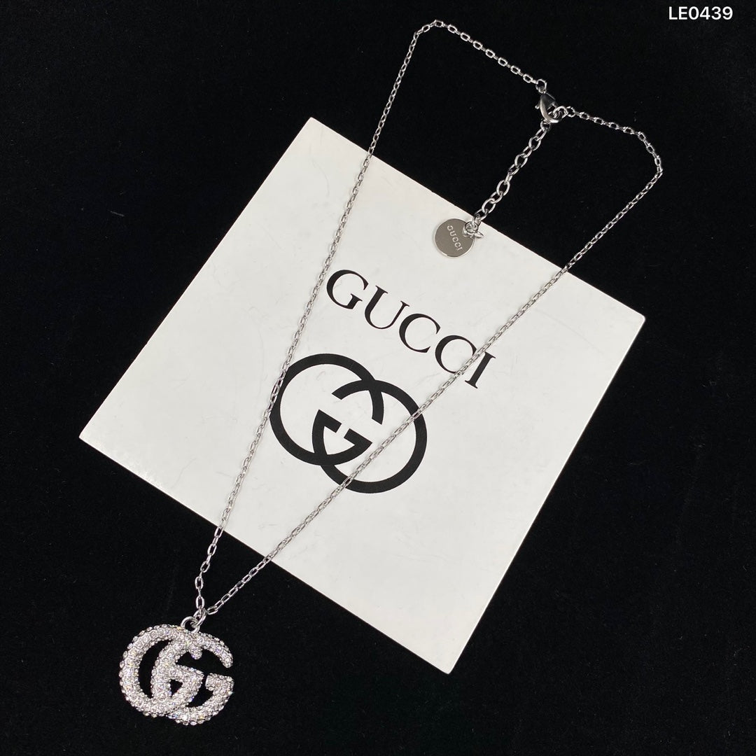 Luxury Encrusted Diamond Double G Necklace