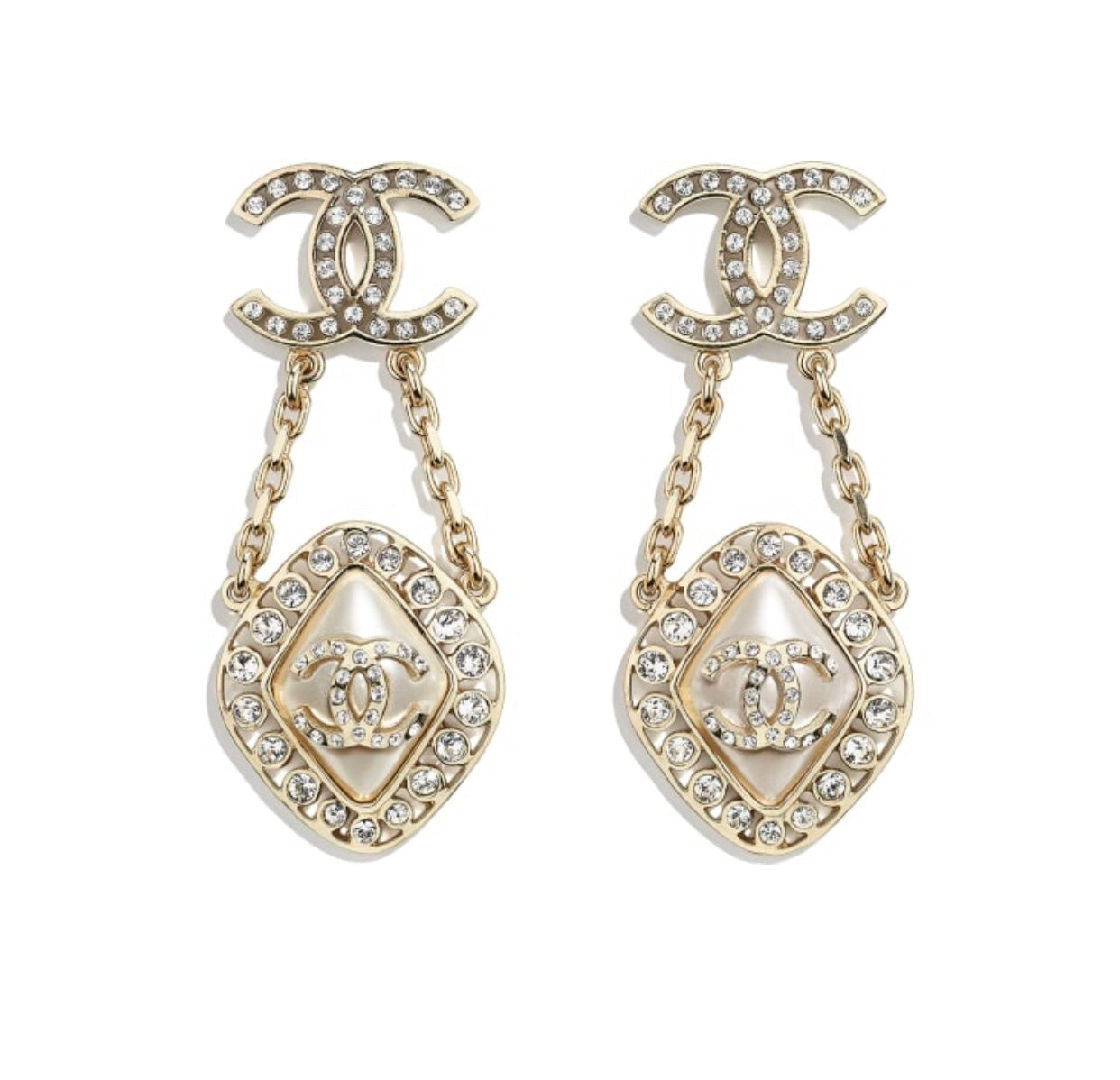 Fashion Rhinestone Pendant Stud Earrings