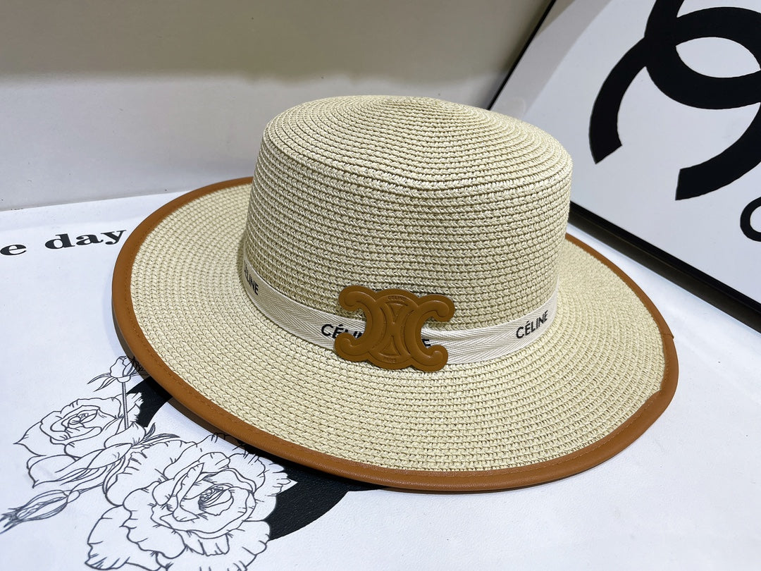 4-color Brown exclusive logo flat top hat