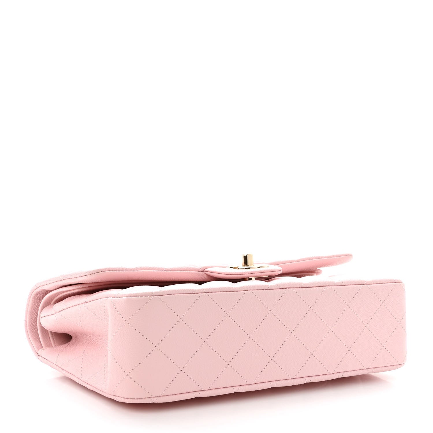 Caviar Quilted Medium Double Flap Light Pink