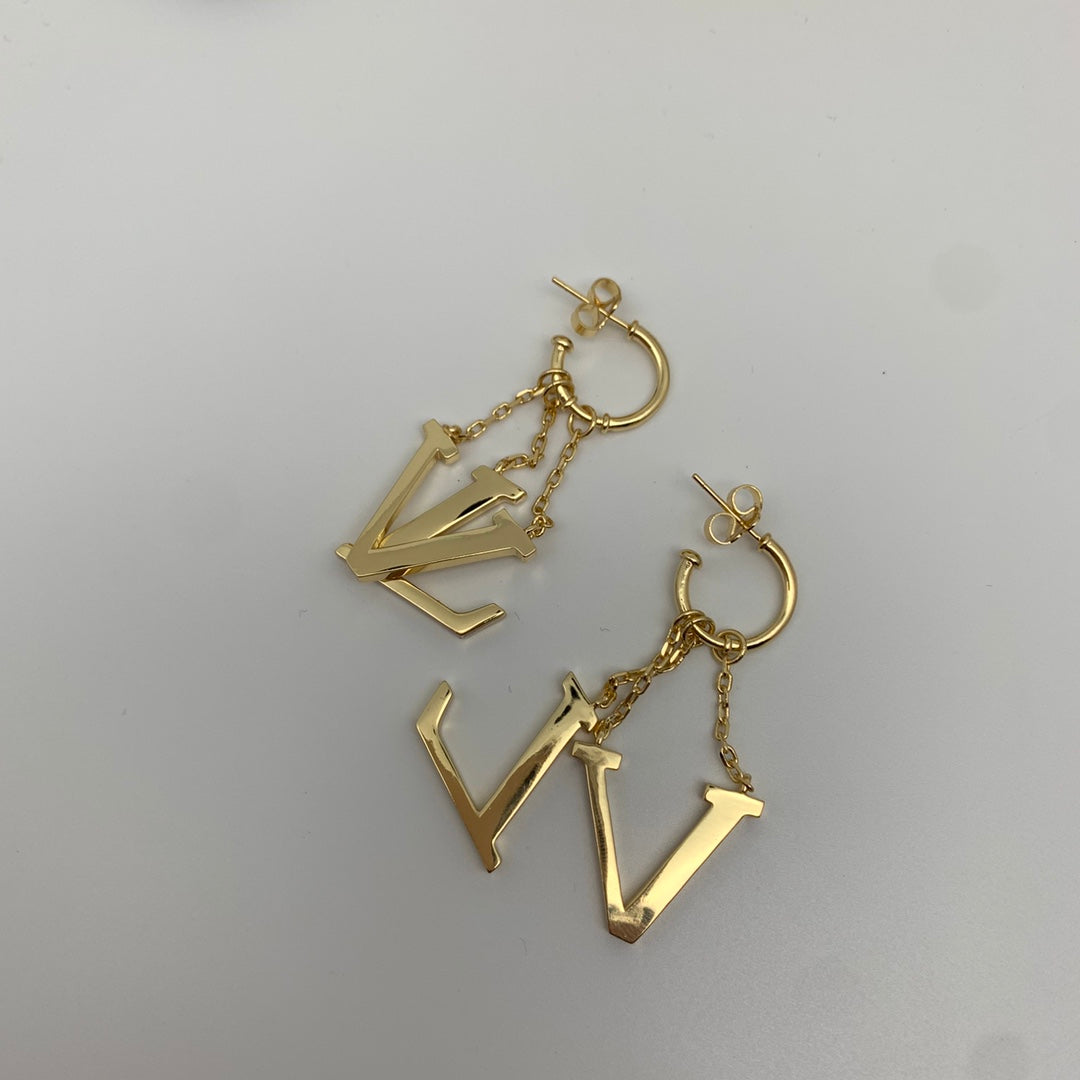 Simple Letter Logo Earrings