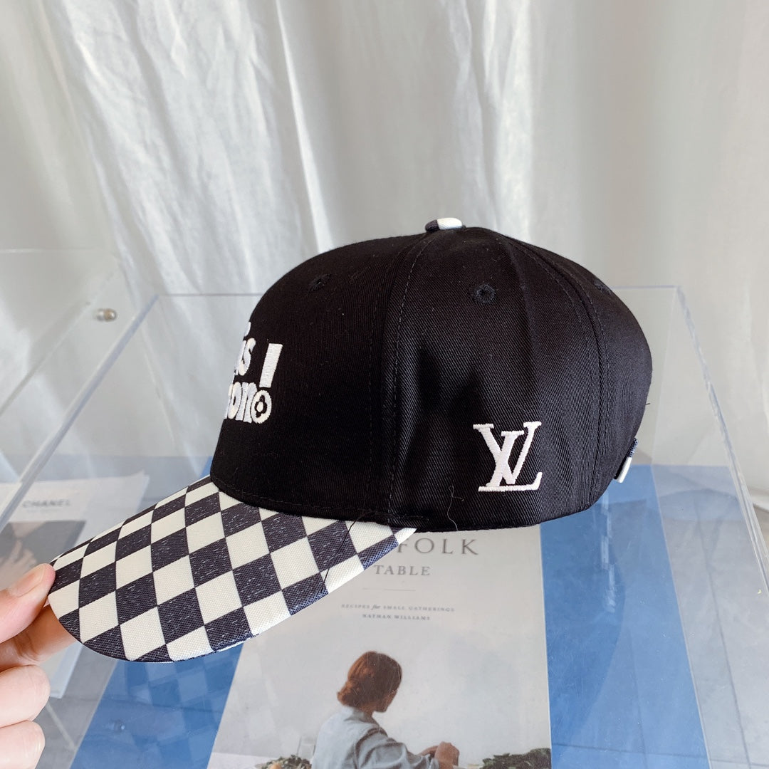 Plaid Embroidered Letter Baseball Cap