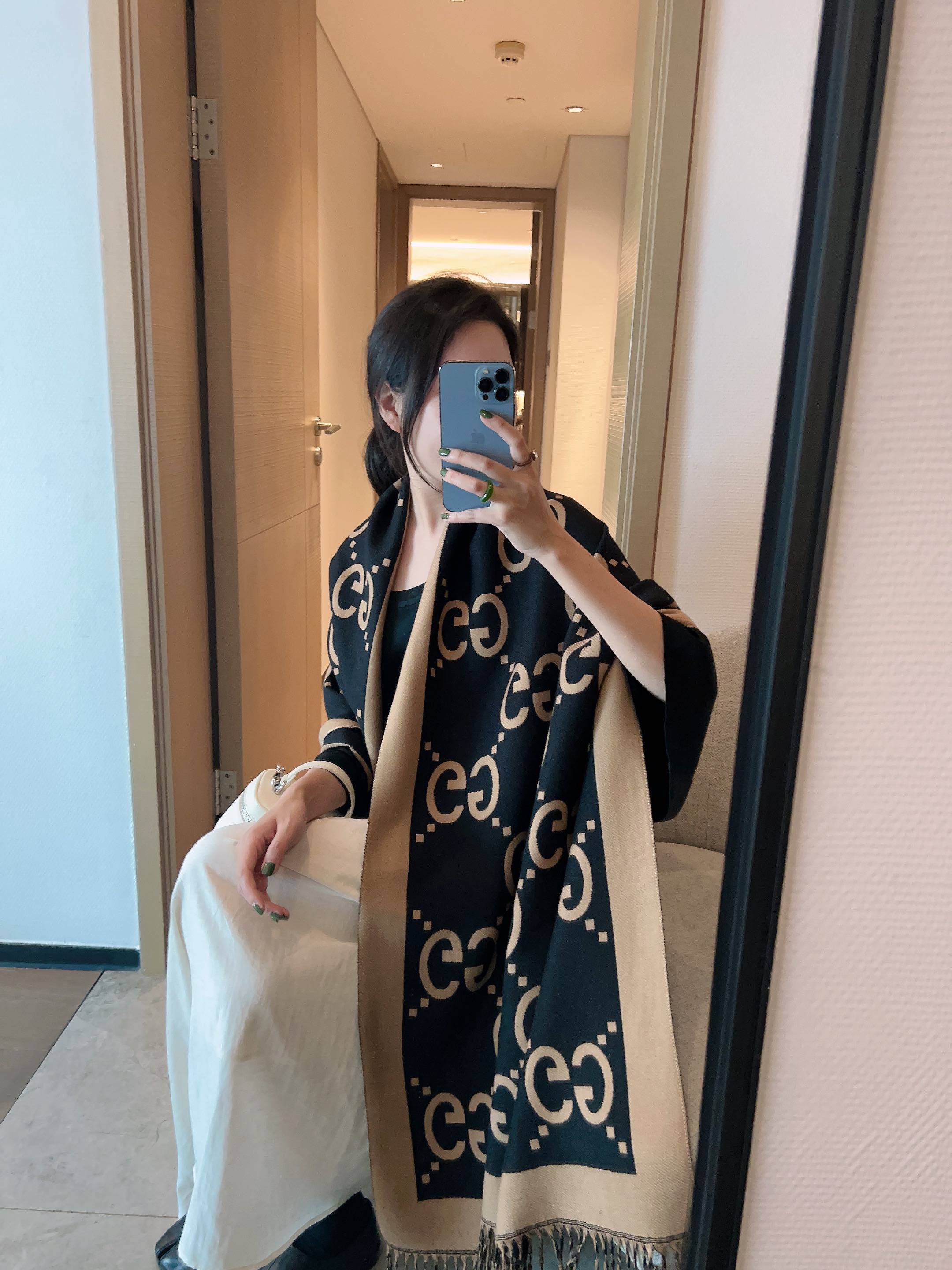 double sided cashmere scarf-195*65cm