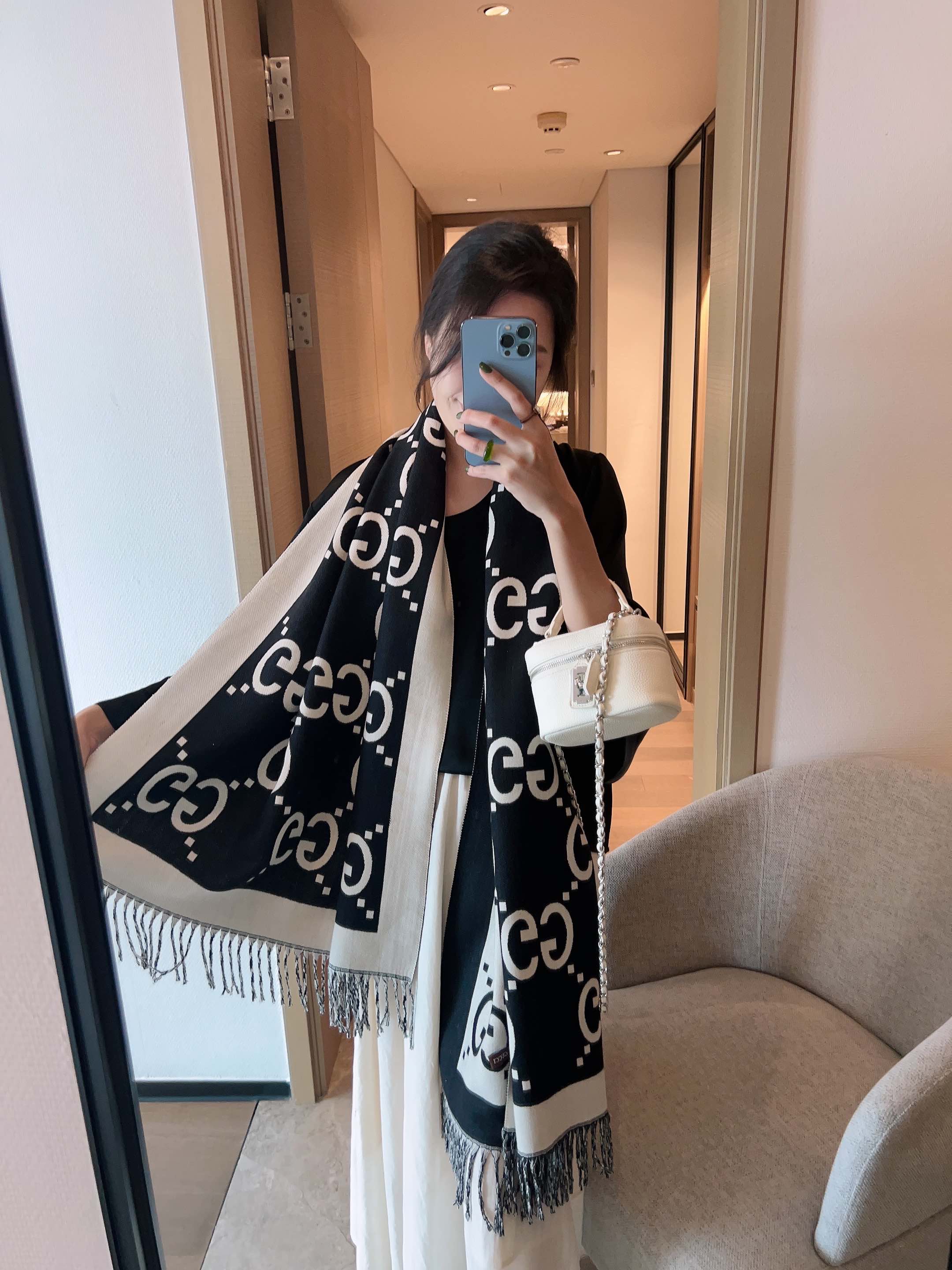 double sided cashmere scarf-195*65cm