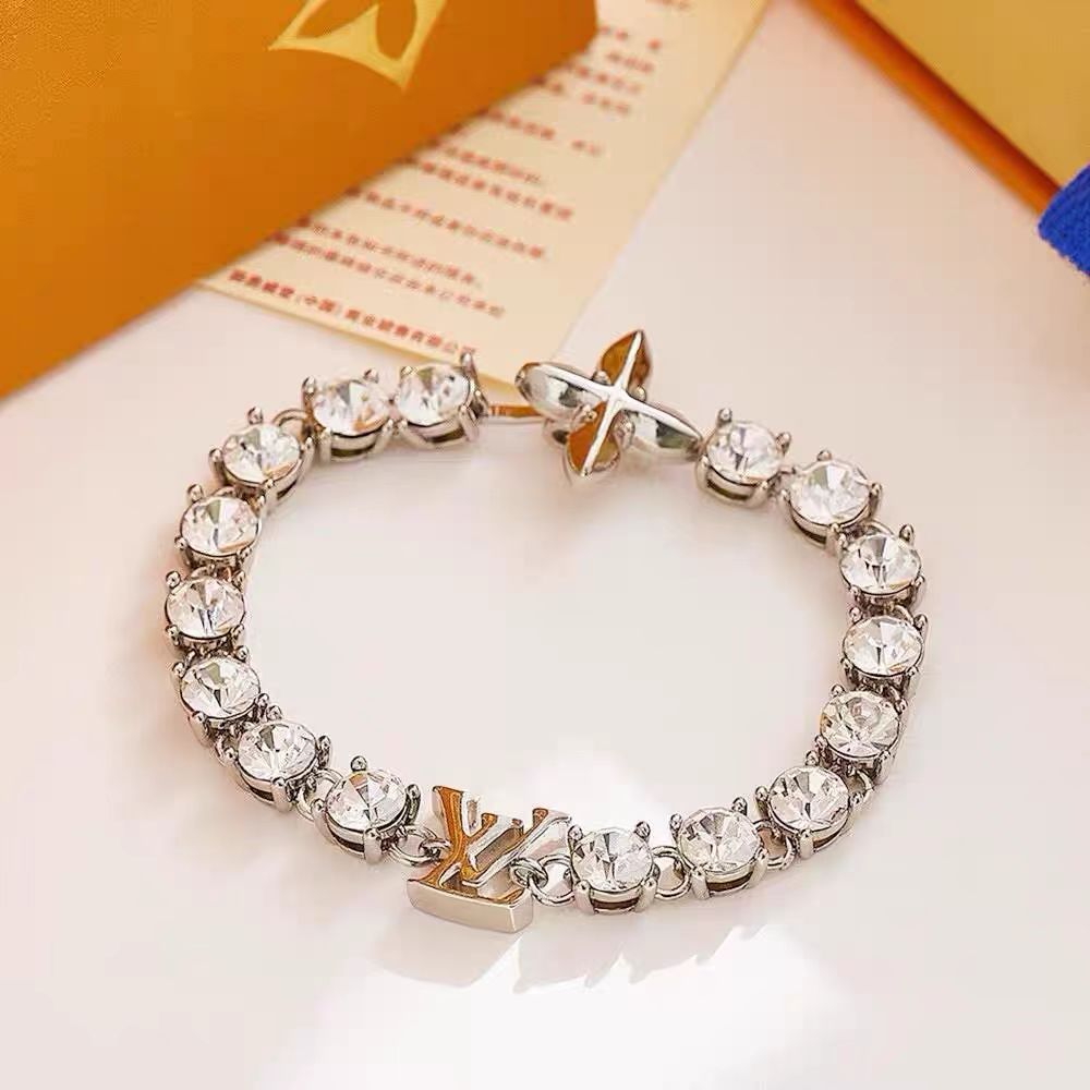 Fashion Cross Flower Buckle with Diamonds Bracelet