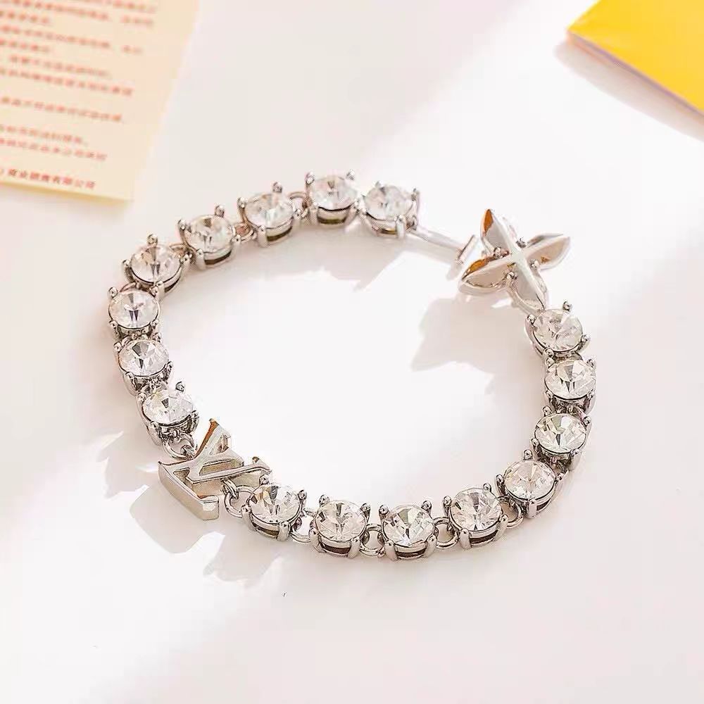 Fashion Cross Flower Buckle with Diamonds Bracelet