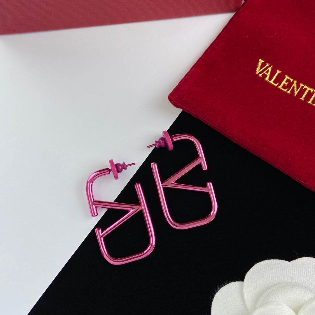 Personalized Pink Logo Earrings