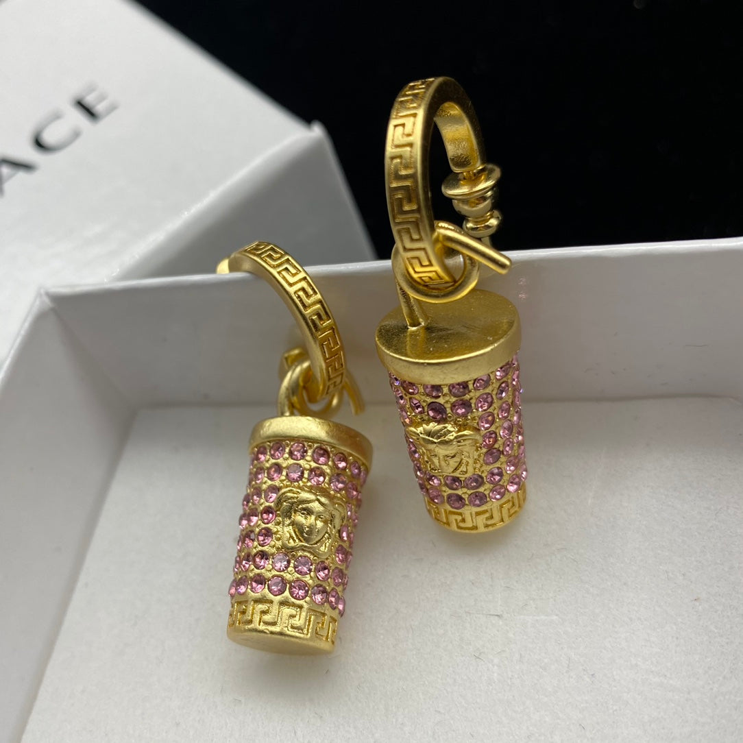 Medusa Cylinder Drop Earrings