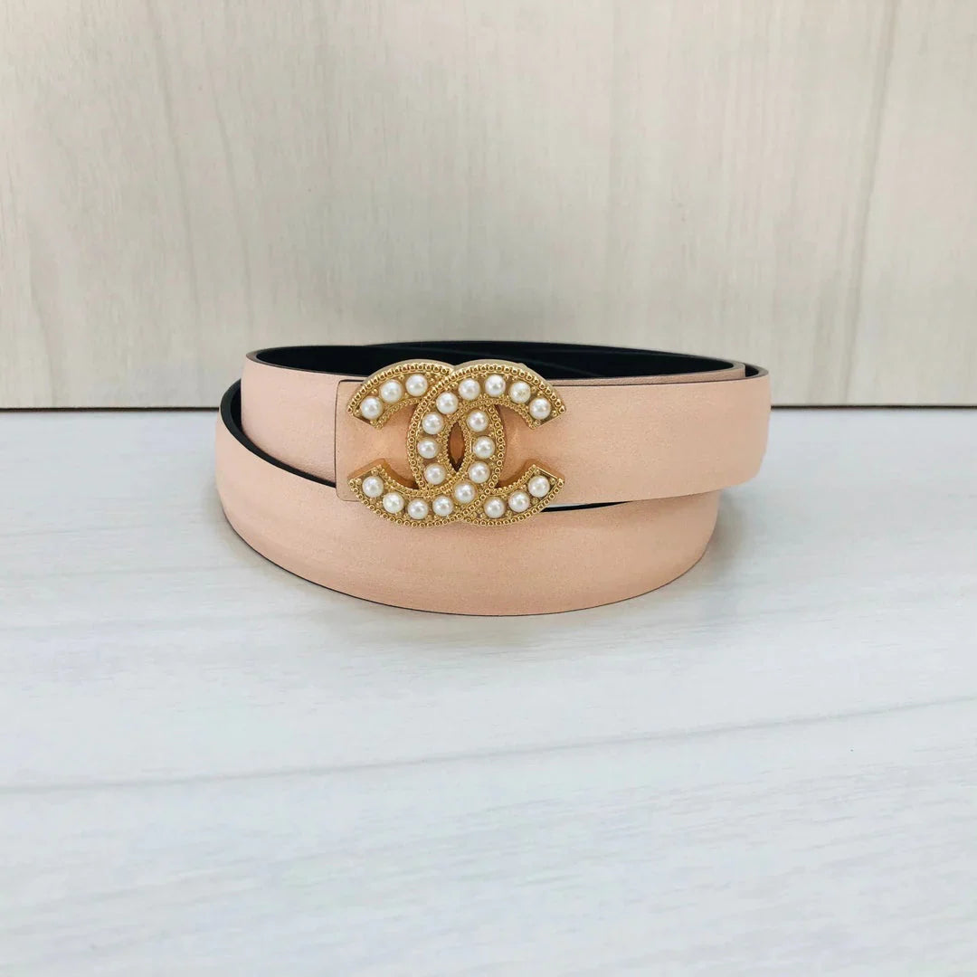 6 Colors Fashion Pearl Letter Leather Belt