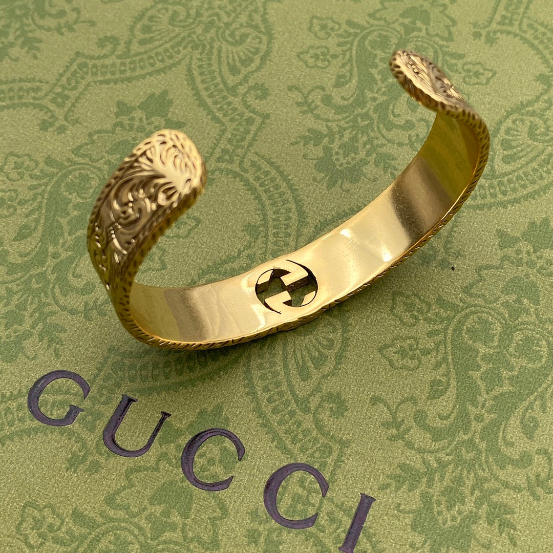 Double G Carved Open Bracelet