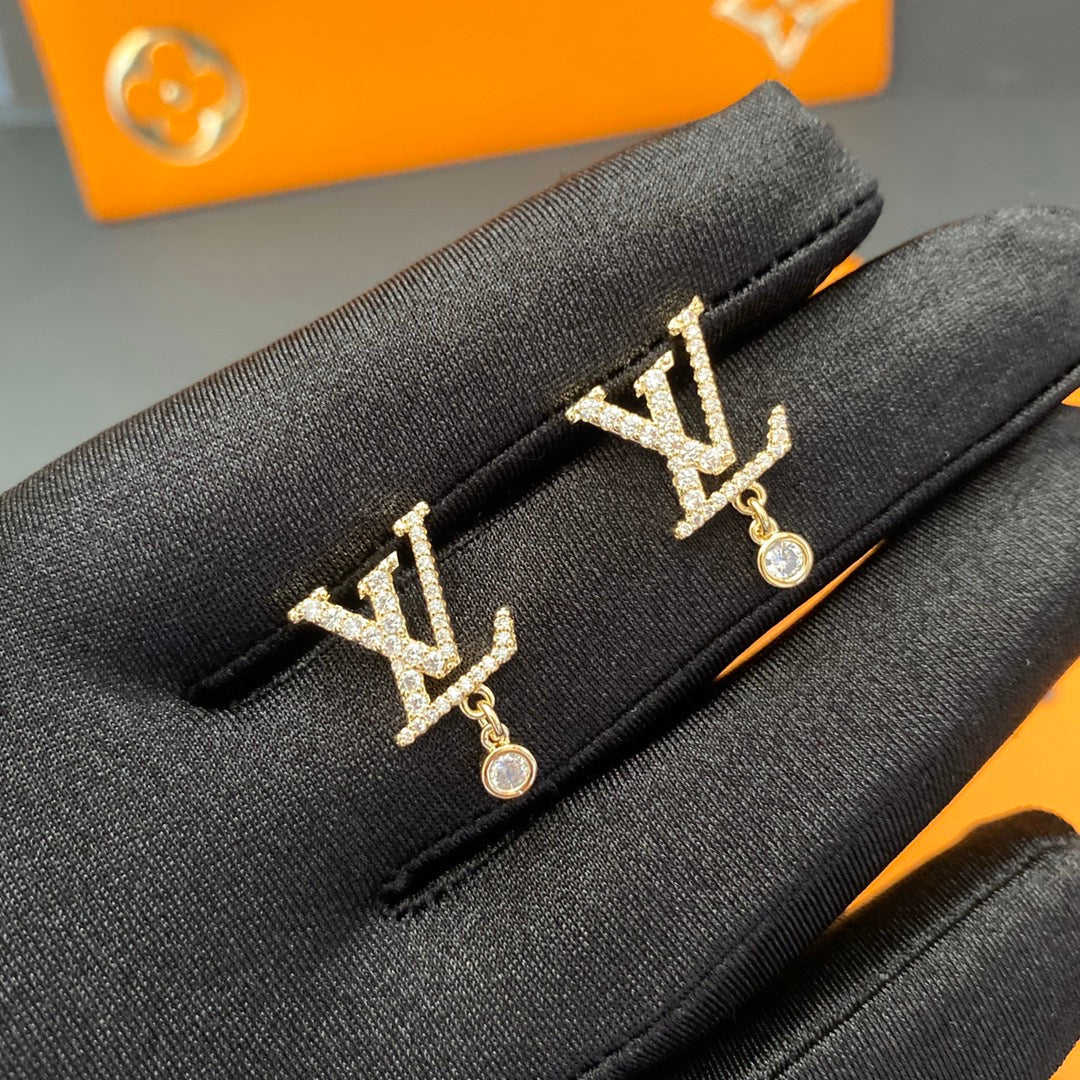 Full Diamond Letter Earrings