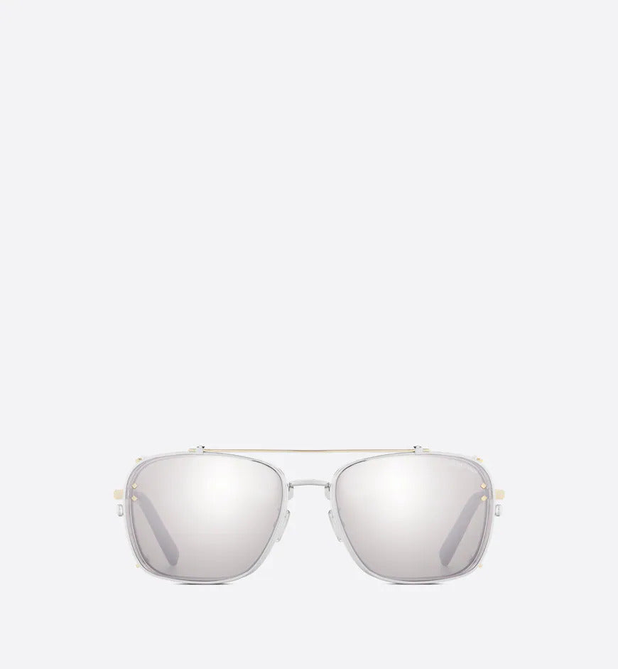 Beige and Silver Mirrored Square Sunglasses CDDMS4U