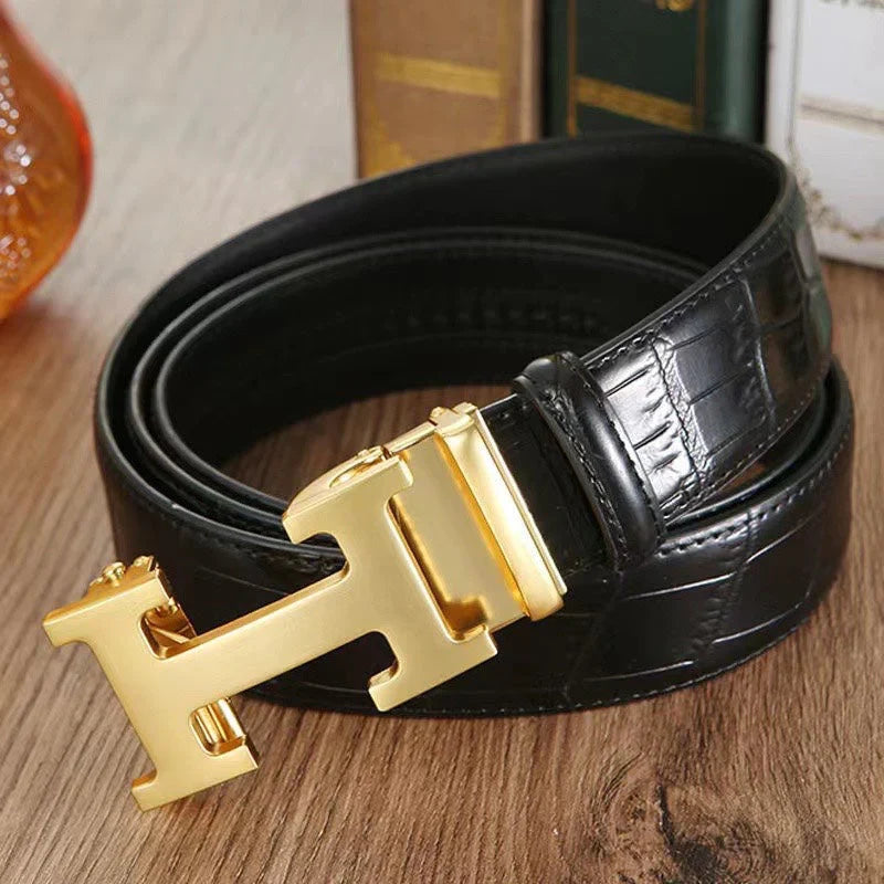 3 Colors Classic Alphabet Buckle Leather Belt