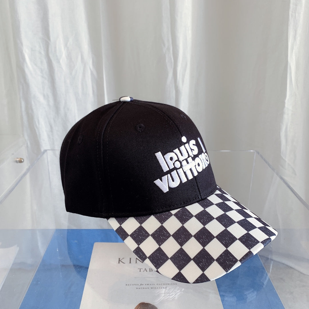 Plaid Embroidered Letter Baseball Cap