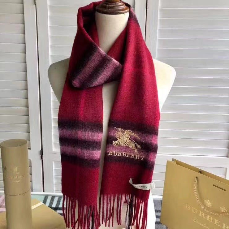 Classic Check Fringed Cashmere Scarf