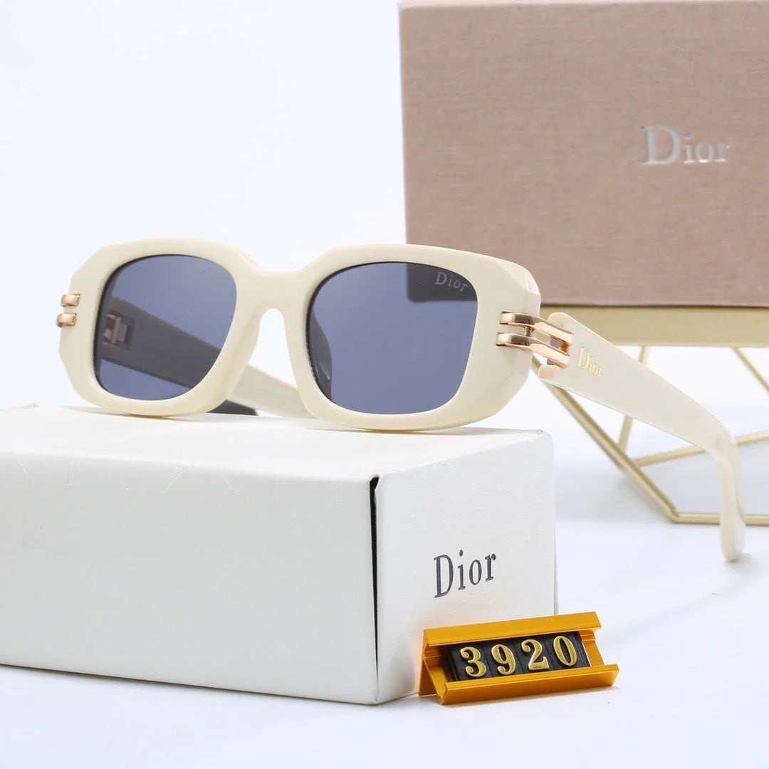 Cut Edge Rectangular Buckle Sunglasses