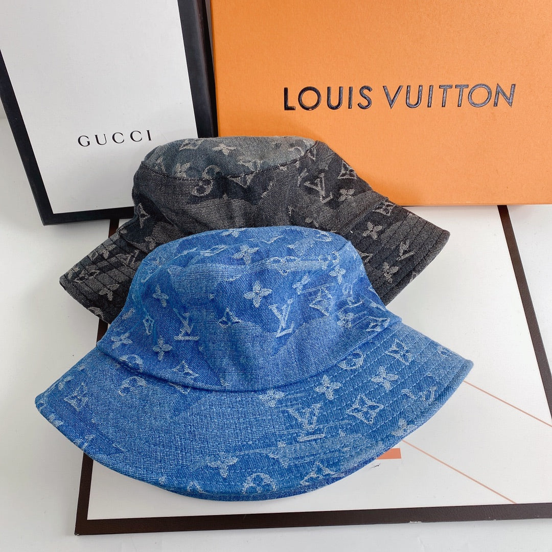 Irregular Jacquard Denim Bucket Hat