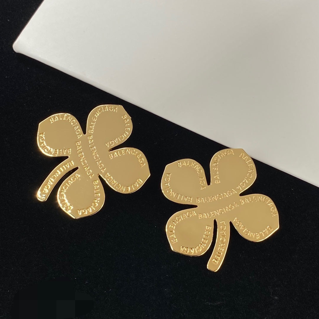 Four-leaf Clover Letter Earrings