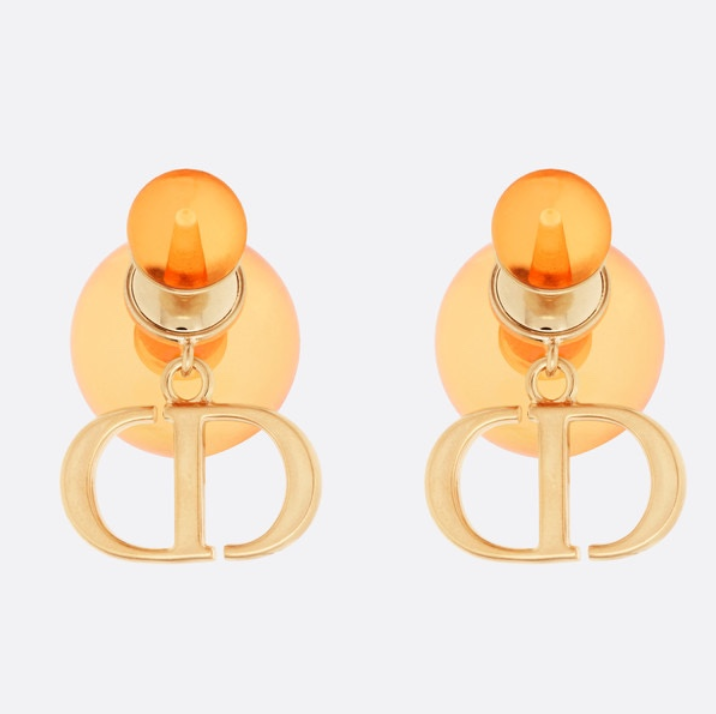 Orange Ball Stud Earrings