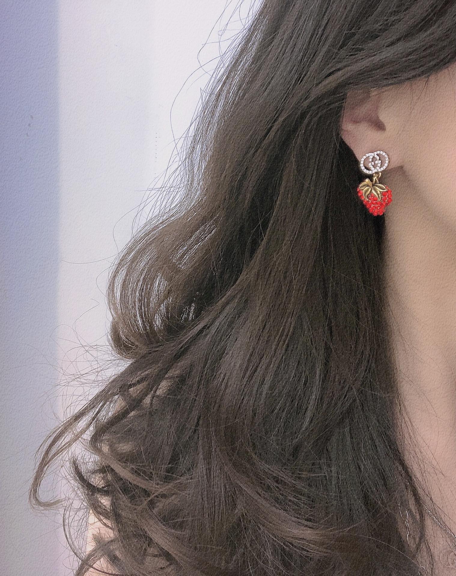 Statement Diamond Strawberry Earrings