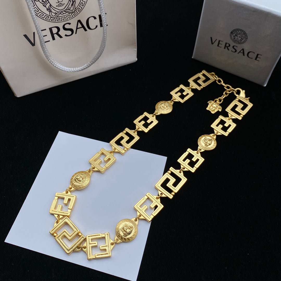 Vintage Maze Bracelet Necklace Set