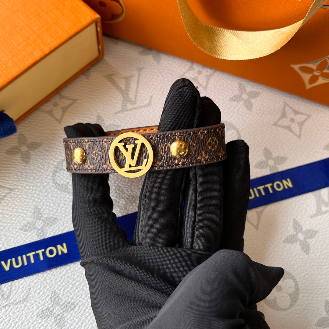 Classic Monogram Print Leather Bracelet