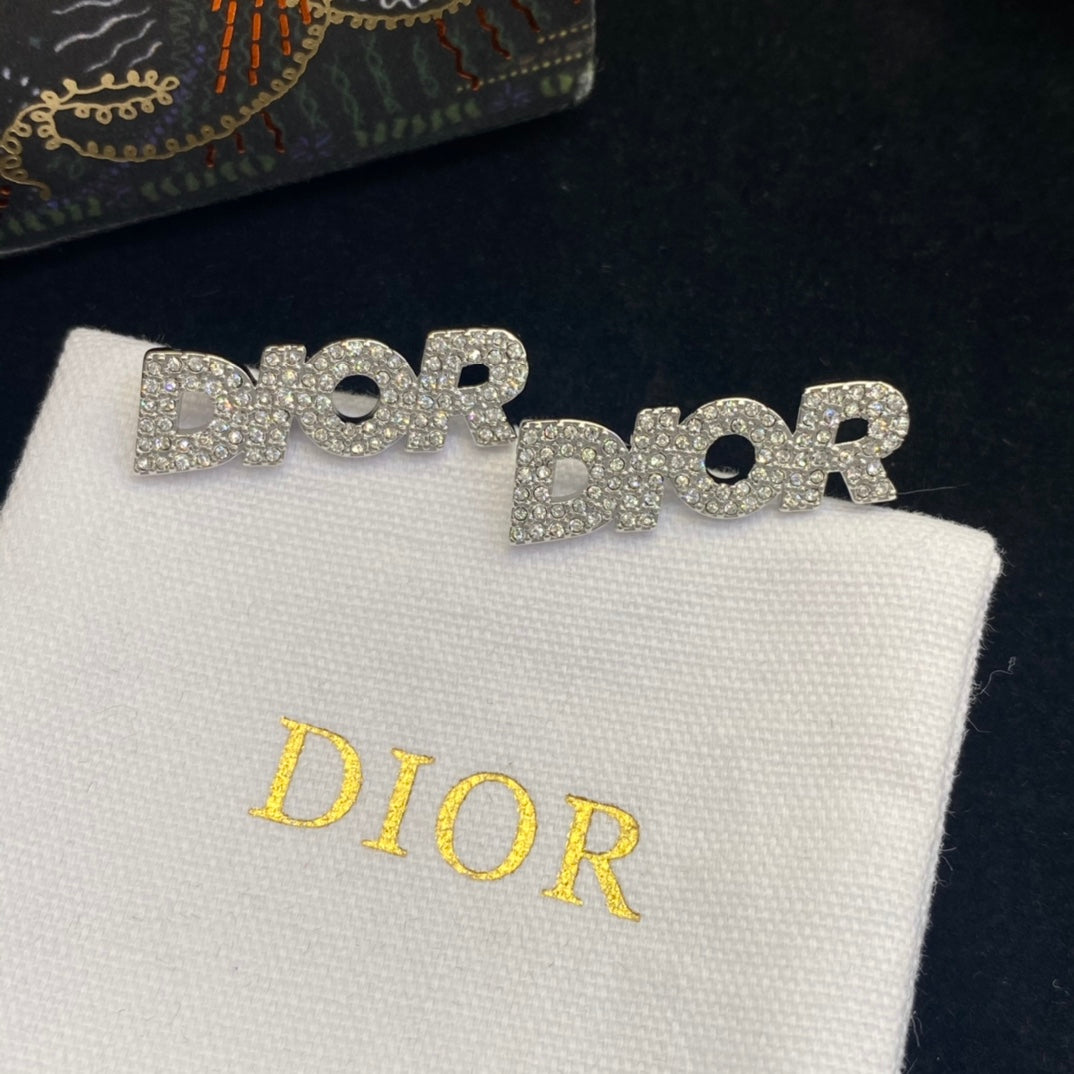 Letter Full Diamond Earrings