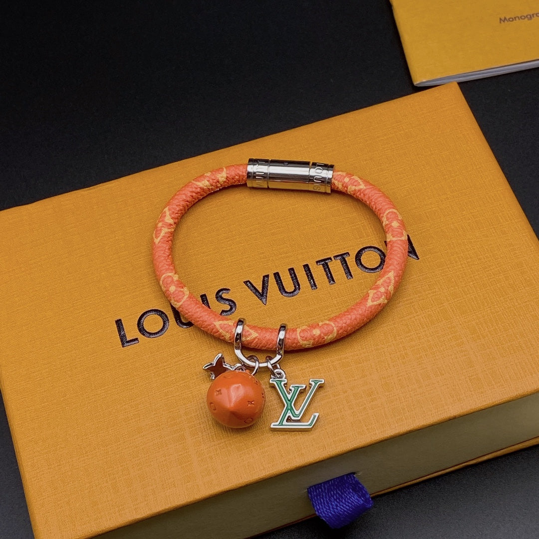 Lucky Orange Leather Bracelet