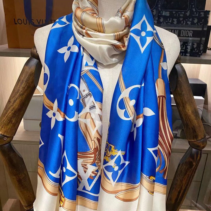 Monogram Satin Scarf Shawl