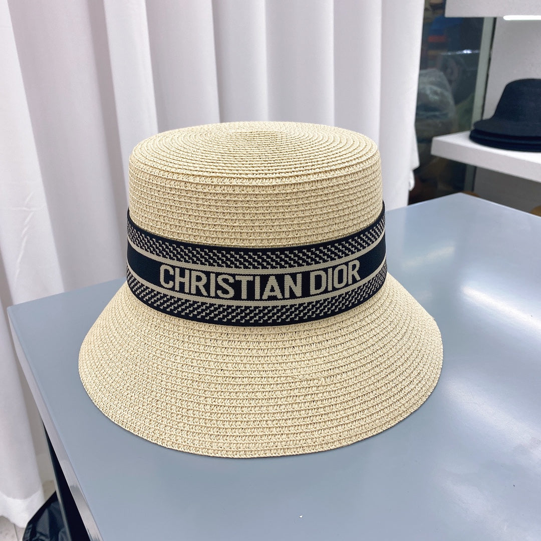 Webbing Straw Bucket Hat