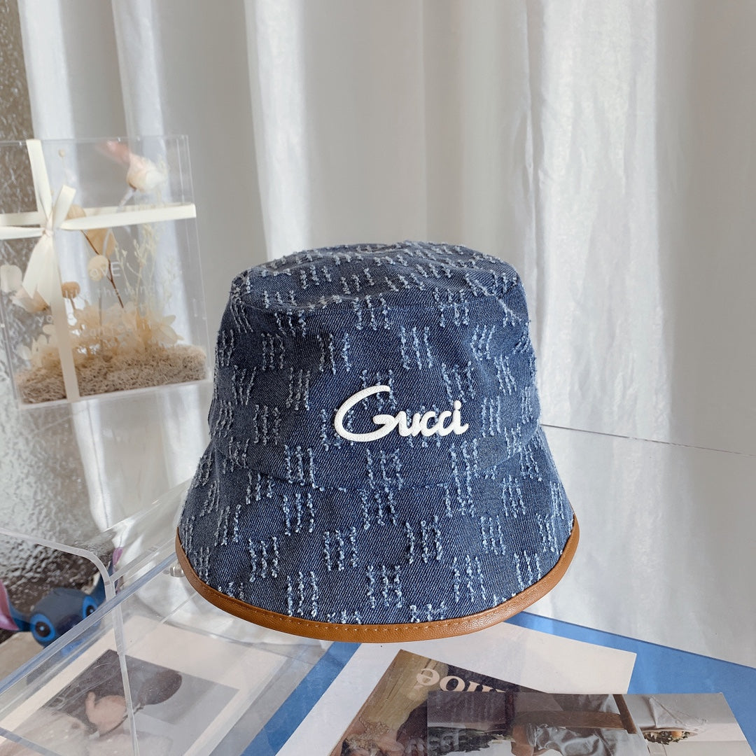 Embroidered Letter Cowboy Bucket Hat