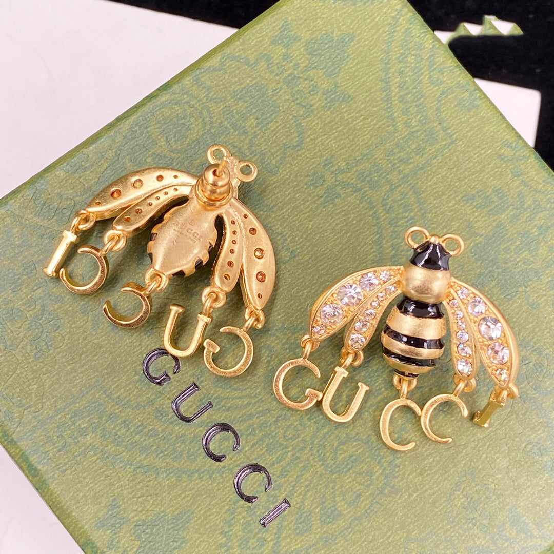 Bee Logo Pendant Earrings