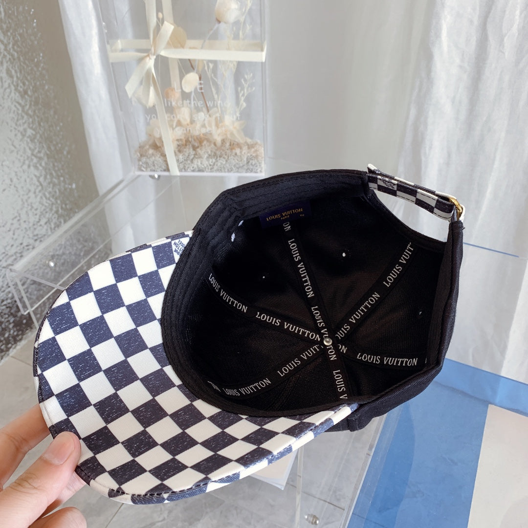 Plaid Embroidered Letter Baseball Cap