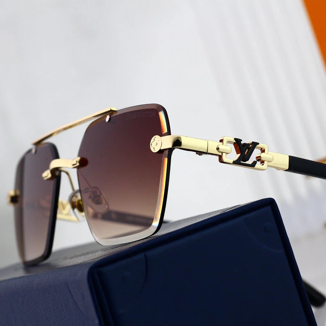 Metal polygonal large frame sunglasses