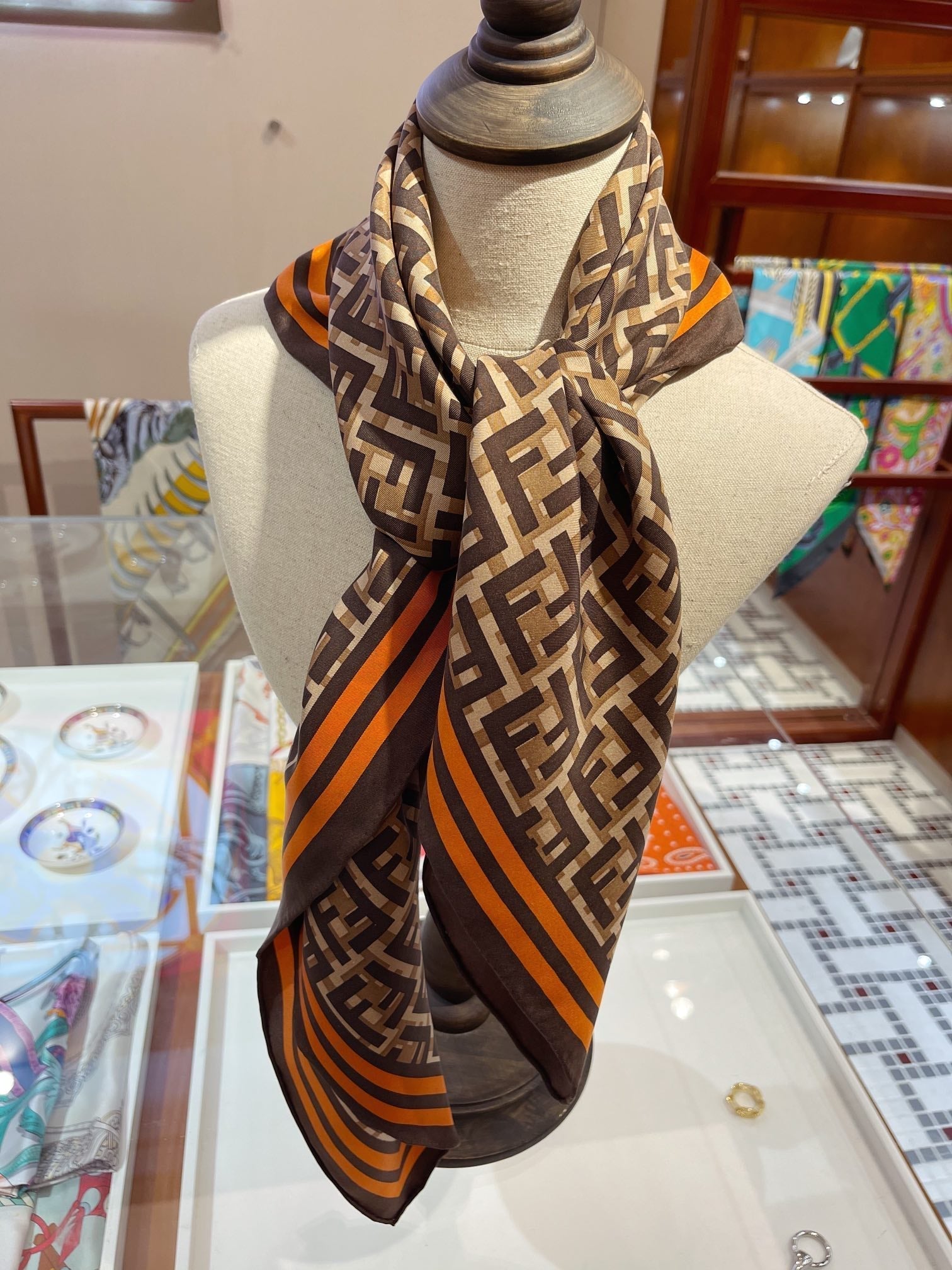 F Letter Square Scarf