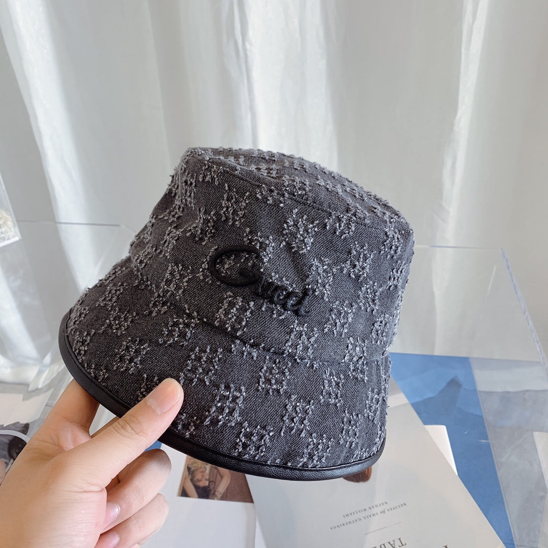 Embroidered Letter Cowboy Bucket Hat