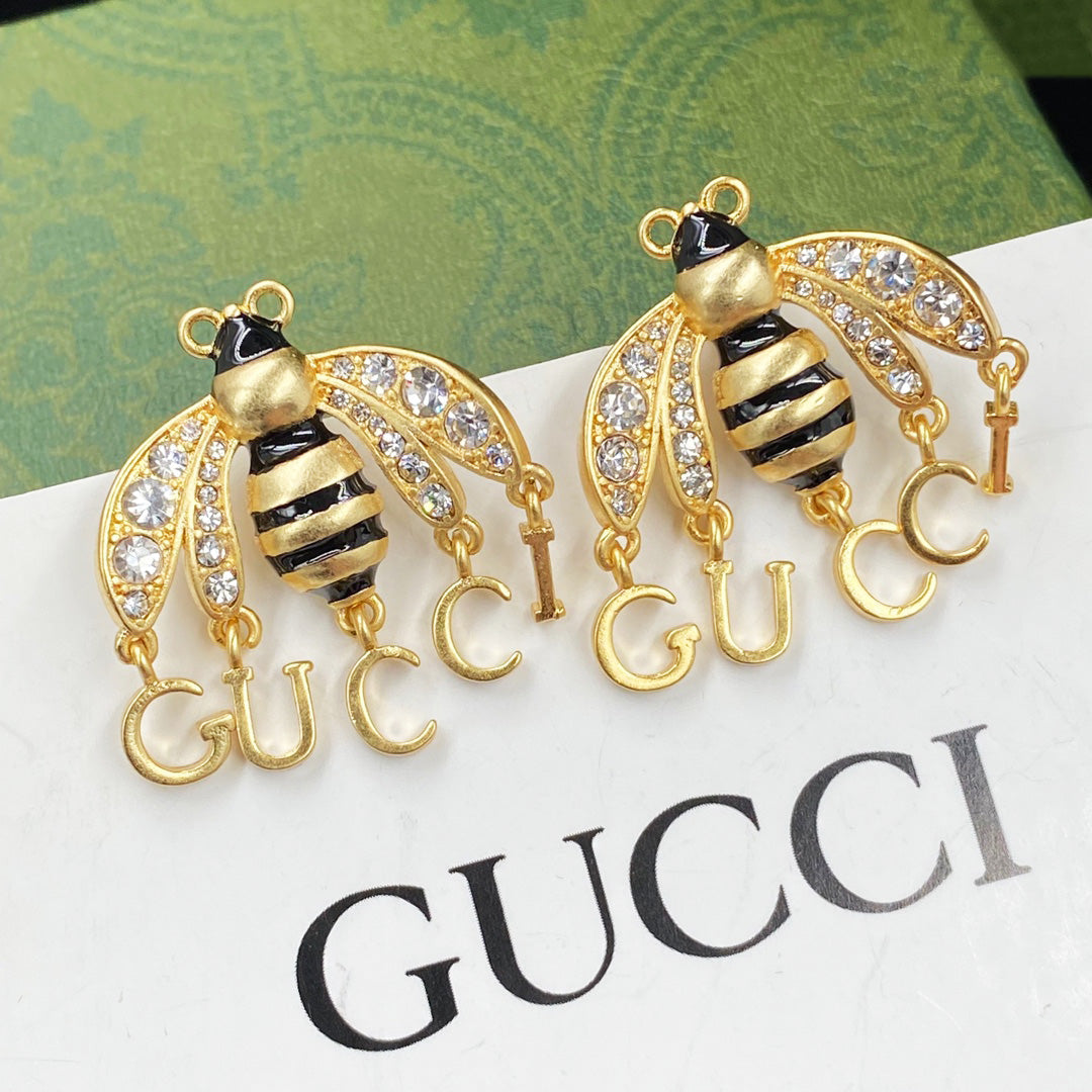 Bee Logo Pendant Earrings