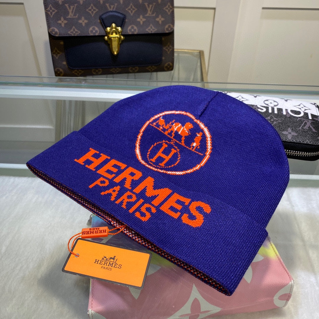 4-Color Logo Jacquard Knit Hat